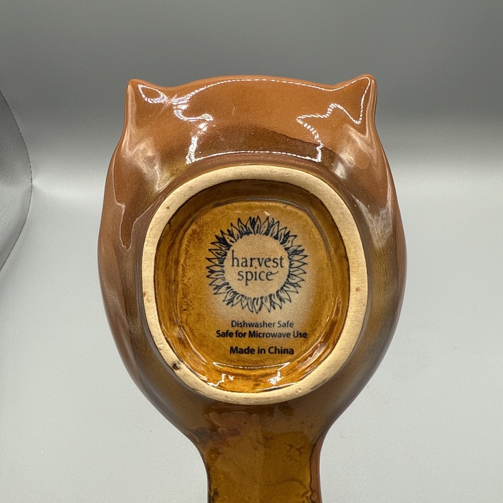 Ceramic OWL SPOON REST Fall‎ Decor Kitchen - Picture 3 of 4